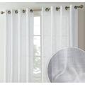 THD Harley Faux Linen Textured Semi Sheer Privacy Sun Light Filtering Transparent Window Grommet Short Thick Curtains Drapery Panels - Set of 2