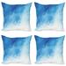 Blue Throw Pillow Cushion Case Pack of 4 Abstract Polygonal Blue Ombre Effect Geometrical Futuristic Crystal Looking Art Modern Accent Double-Sided Print 4 Sizes Baby Blue Blue by Ambesonne
