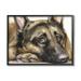 Stupell Industries Tired German Shepherd Dog Resting Head On Paw Painting Black Framed Art Print Wall Art Design by George Dyachenko