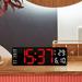 Modern Digitals Wall Clock Date Week Wall Mounted Indoor Temperature USB Mute with Remote Control LED Display for Bedroom Study Room Decors red
