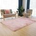 Ghouse Rectangular Pink Area Rug 3x5 feet Thick and Fluffy Faux Sheepskin Machine Washable Rectangular Plush Carpet Faux Sheepskin Rug for Living Room Bedroom Kids Room