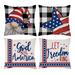 OAVQHLG3B 4th of July Decorations Pillow Covers Set of 4 America Stars and Stripes Throw Pillow Covers Patriotic Pillows Memorial Day Decor Cushion Case 20x20 inch