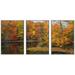 wall26 - 3 Piece Framed Canvas Wall Art - Colorful Autumn Reflections on This Pond in Allaire State Park in New Jersey. - Modern Home Art Stretched and Framed Canvas Ready to Hang - 24 x36