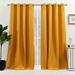 Nicole Miller New York Sawyer Cotton Blend Grommet Top Light Filtering Curtain Panels 52 x84 Honey Gold Set of 2