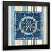 Coulter Cynthia 15x15 Black Modern Framed Museum Art Print Titled - Nautical Stripe IV