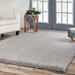 BNM Solid Indoor Shag Runner or Area Rug 5 x 8 Silver