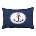 WinHome Rectangl Throw Pillow Covers Beautiful Retro Nautical Anchor Navy Blue Pillowcases Polyester 20 x 30 Inch With Hidden Zipper Home Sofa Cushion Decorative Pillowcase