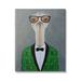 Stupell Industries Charming Ostrich Bird Bowtie Sunglasses Green Cardigan 16 x 20 Design by Coco de Paris