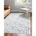 Rugs.com Lattice Trellis Collection Rug â€“ 3 x 5 White Low-Pile Rug Perfect For Living Rooms Large Dining Rooms Open Floorplans
