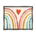 Stupell Industries Kids Paper Collage Rainbow Heart Design Luster Gray Framed Floating Canvas Wall Art 16x20 by Daphne Polselli