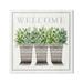 Stupell Industries Welcome Sign Cottage Theme Potted Plants Botanicals Canvas Wall Art 30 x 30 Design by Elizabeth Tyndall