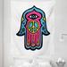 Hamsa Tapestry Hippie Boho Hamsa with Peace Sign in the Palm Art Fabric Wall Hanging Decor for Bedroom Living Room Dorm 5 Sizes Pink Blue Yellow by Ambesonne