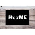 Antler and Welcome Door Mat Welcome Home Door Mats-Matte Black-Home With Antlers-15 x 22.5