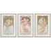 wall26 Framed Canvas Print Wall Art Set Alphonse Mucha Art Nouveau Floral Posters Nature People Illustrations Fine Art Decorative Retro Portrait for Living Room Bedroom Office - 24 x36 x3