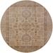 Ahgly Company Indoor Round Mid-Century Modern Light Copper Gold Oriental Area Rugs 8 Round