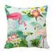 ABPHQTO Tropical Flowers Birds Vintage Flamingo Pillow Case Pillow Cover Pillow Protector Two Sides For Couch Bed 18x18 Inch