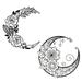 Ghopy Metal Wall Hanging Sign Unique Rose Flower Moon Wall Decor Durable Wall Arts Pendant for Outdoor Indoor Home Wedding Wall Decoration