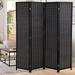 NiamVelo Room Divider 4 Panel Folding Screen Partitions Freestanding Privacy Screen Partition Wall Tall Room Divider Black