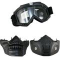 Birdz Eyewear Skylark Goggle + Skull Combo Black w/ Clear Lens Motorcycle Goggles Detachable Masks