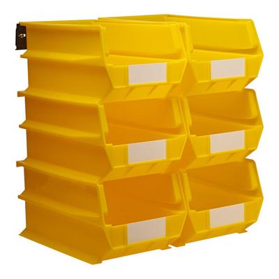 Triton Products LocBin Wall Storage System with (6) 14 3/4" Yellow Bins and (2) Rails 3-240YWS