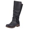 Winterstiefel RIEKER, Damen, Gr. 40, Normalschaft, schwarz, Lederimitat, casual, Schuhe, Langschaftstiefel, Blockabsatz, mit Rieker-TEX-Membran
