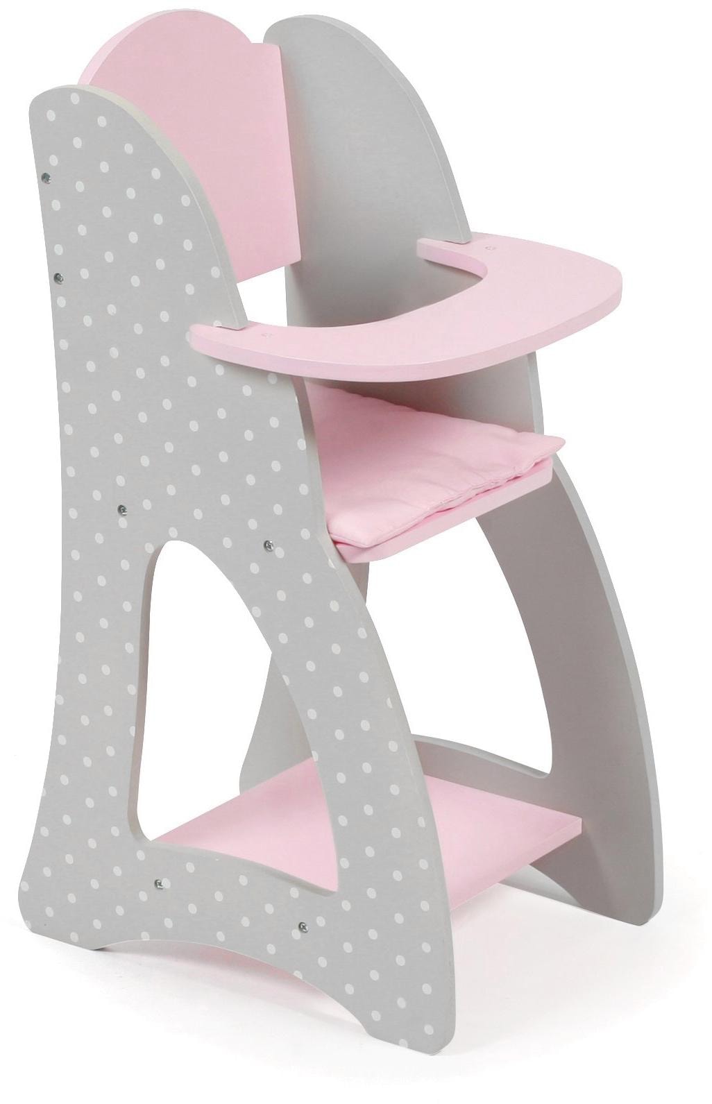 Puppenhochstuhl CHIC2000 "Puntos, grey", grau (puntos grau), Puppenmöbel, JungenB:30cm H:52cm T:30cm, MDF, Massivholz, B:30cm H:52cm T:30cm