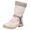 Winterstiefel RIEKER, Damen, Gr. 43, beige, Lederimitat, Textil, klassisch, Schuhe, Winterboots, Blockabsatz, TEX-Membran, mit gestricktem Schaftrand