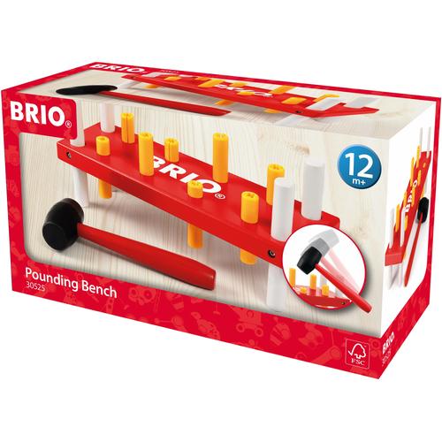 Steckspielzeug BRIO ""Klopfbank, rot"" bunt (rot, weiß, gelb) Kinder FSC- schützt Wald - weltweit