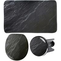 Badaccessoire-Set SANILO Granit, schwarz, Holz, Badaccessoires-Sets