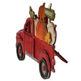 Northlight Seasonal 14" Red Truck w/ Pumpkins Fall Harvest Sign Decoration Wood in Brown | 9.5 H x 14 W x 4 D in | Wayfair NORTHLIGHT LK94201