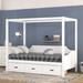 Winston Porter Inri Canopy Daybed w/ Storage Wood in White | 66.1 H x 41.3 W x 78 D in | Wayfair C24736417E0147BABB0B6793747368A9