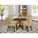 Alcott Hill® Vesperina 2 - Person Rubberwood Solid Wood Dining Set Wood/Upholstered in Brown | Wayfair 672756302C4E4B4A8A190514BAA97B66