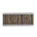Gracie Oaks Hermelinde 84.25" Wide Elm;Pine Solid Wood Sideboard Wood in Brown/Gray | 34.5 H x 84.25 W x 18.75 D in | Wayfair