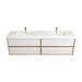 Latitude Run® 83" Wall-Mounted Double Bathroom Vanity Set Wood/Plastic in White | 27 H x 83.4 W x 19.6 D in | Wayfair