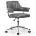 Latitude Run® Avery Adjustable Height Swivel Faux Leather Task Chair Upholstered in Gray | 35.5 H x 25.5 W x 25.5 D in | Wayfair