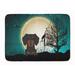 The Holiday Aisle® Donetta Halloween Scary Dachshund Bath Mat Memory Foam in Black/Brown/Gray | 27 H x 19 W x 1 D in | Wayfair