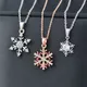 SINLEERY-Colliers flocon de neige en acier inoxydable accessoires de collier or rose argent