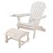 Foldable Adirondack Chair with cup holders with Ottoman - N/A