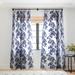 1-piece Sheer Blue Delicate Flowers Made-to-Order Curtain Panel