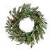 28" HGTV Home Collection Pre-Lit Holly and Berry Wreath - Green - Green