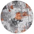 SAFAVIEH Craft Constantine Abstract Area Rug Grey/Orange 5 3 x 5 3 Round