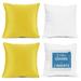 Nestl Plush 2 Pack Solid Decorative Microfiber Square Throw Pillow Cover with Throw Pillow Insert for Couch Yellow 22 x 22