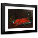 EugÃ¨ne Claude 24x20 Black Modern Framed Museum Art Print Titled - Still Life of a Lobster with a Copper Pot on a Ledge