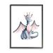 Stupell Industries Whimsical Dragon Sitting Fantasy Creature Wings Painting Painting Black Framed Art Print Wall Art Design by Studio Q