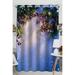 ABPHQTO Blue Christmas Snow Window Curtain Kitchen Curtain Window Drapes Panel 52x84 inch (One Piece)