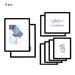 Wooden Wall Collage Picture Frames Set of 8-2 pcs 12x16 in 2 pcs 10x12 in 4 pcs 8x10 in Black