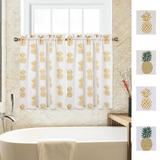 Haperlare Kitchen Curtains 36 inch Long Pineapple Print Linen Blend Tier Curtains for Dining Room Cafe Small Half Window Curtains for Bathroom Yellow