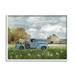 Stupell Industries Vintage Blue Truck Flower Bouquet Cloudy Sky Farmhouse Graphic Art White Framed Art Print Wall Art 14x11 by Nan
