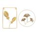 2Pcs Nordic Metal Art Wall Hanging Golden Round Ginkgo Leaf Wall Decoration