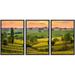 wall26 - 3 Piece Framed Canvas Wall Art - Evening Scene in Kentucky - Modern Home Art Stretched and Framed Ready to Hang - 16 x24 x3 BLACK